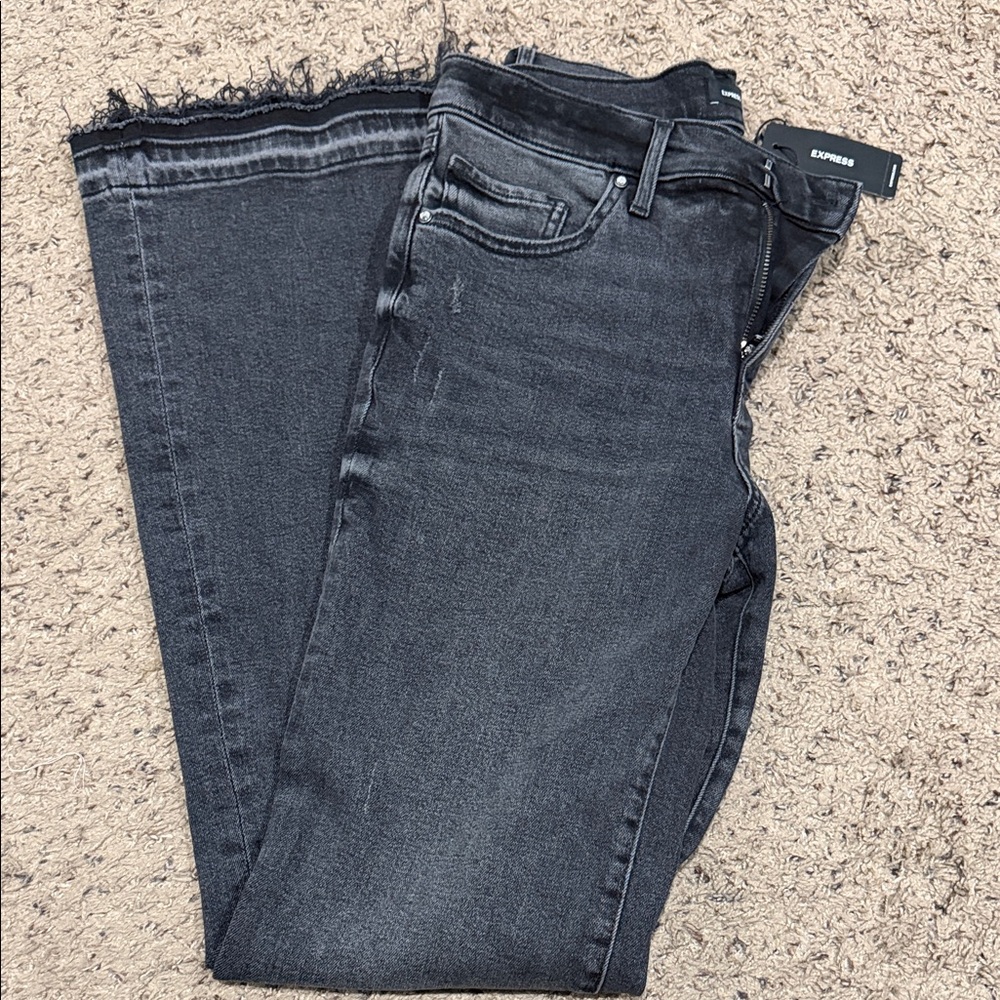 Express Women's Black Flare Jeans 4R